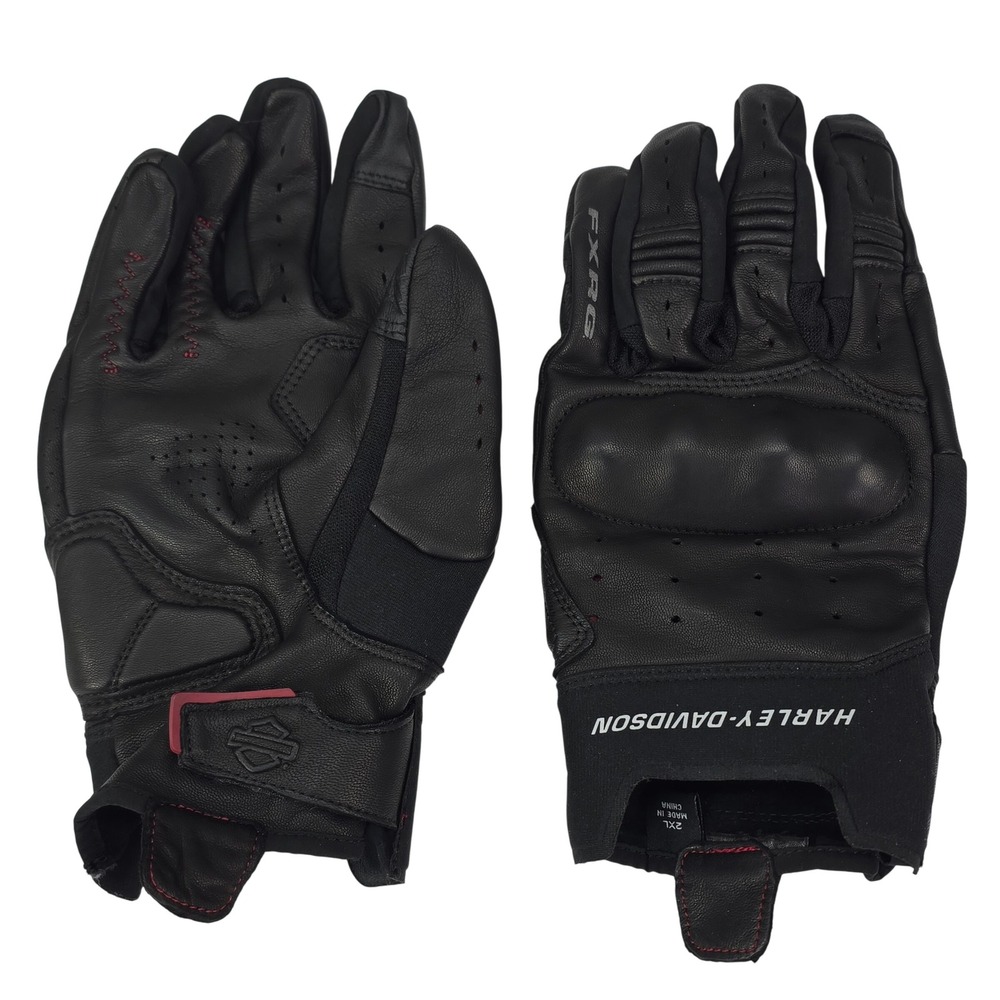 Harley-Davidson FXRG Motorcycle Gloves Mens 2XL Black Leather Armored Biker Gear
